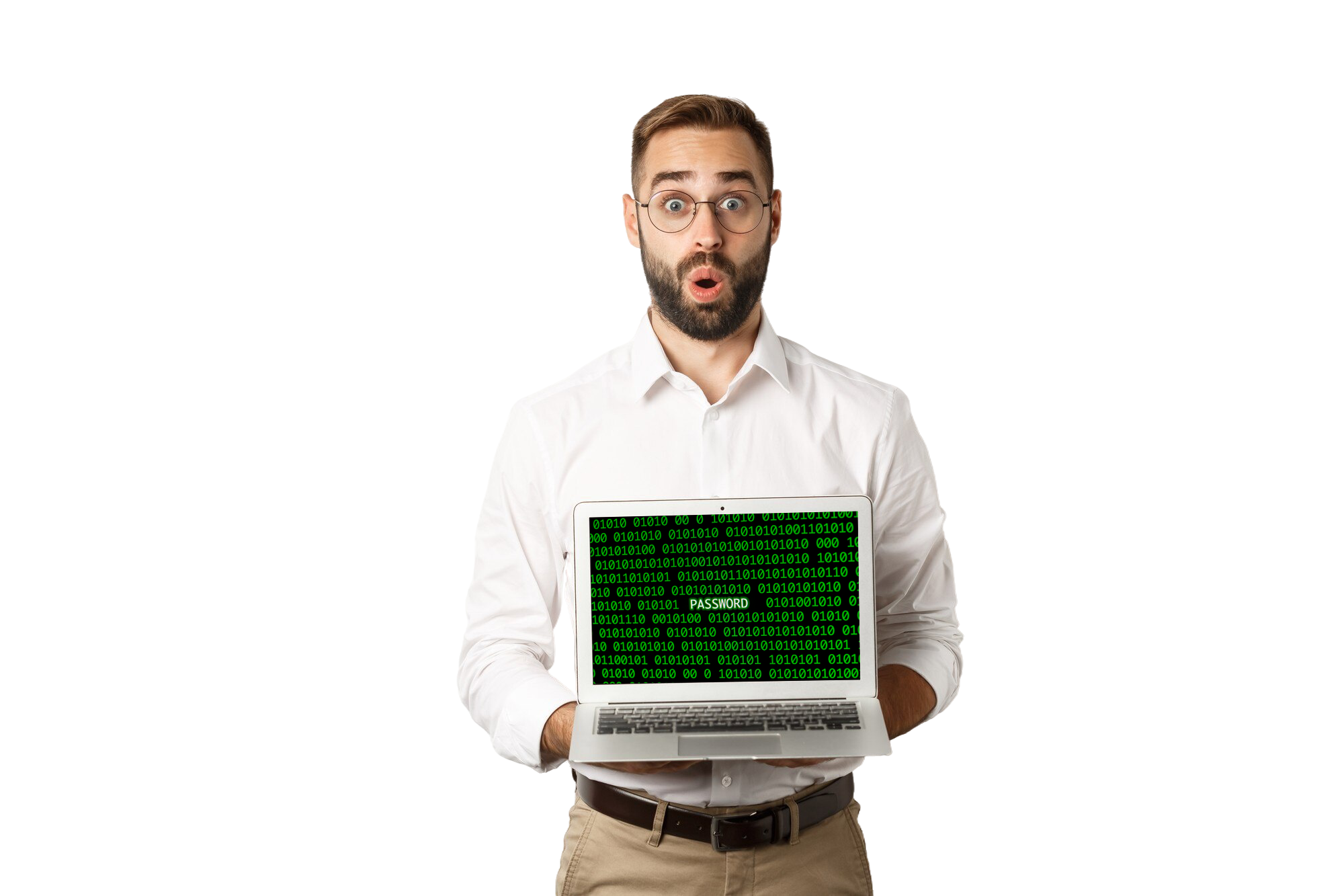 Mann mit Laptop