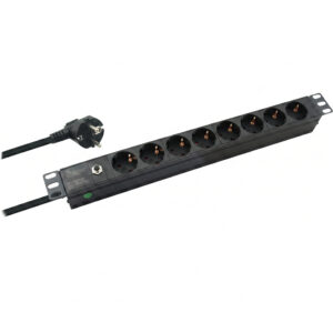 Helos 19" Steckdosenleiste Professional | 8-fach | 19" | 2,0 m | Schwarz